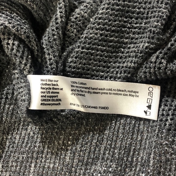 Eileen Fisher Gray Open Waffle Knit Tunic Top S - Picture 8 of 9